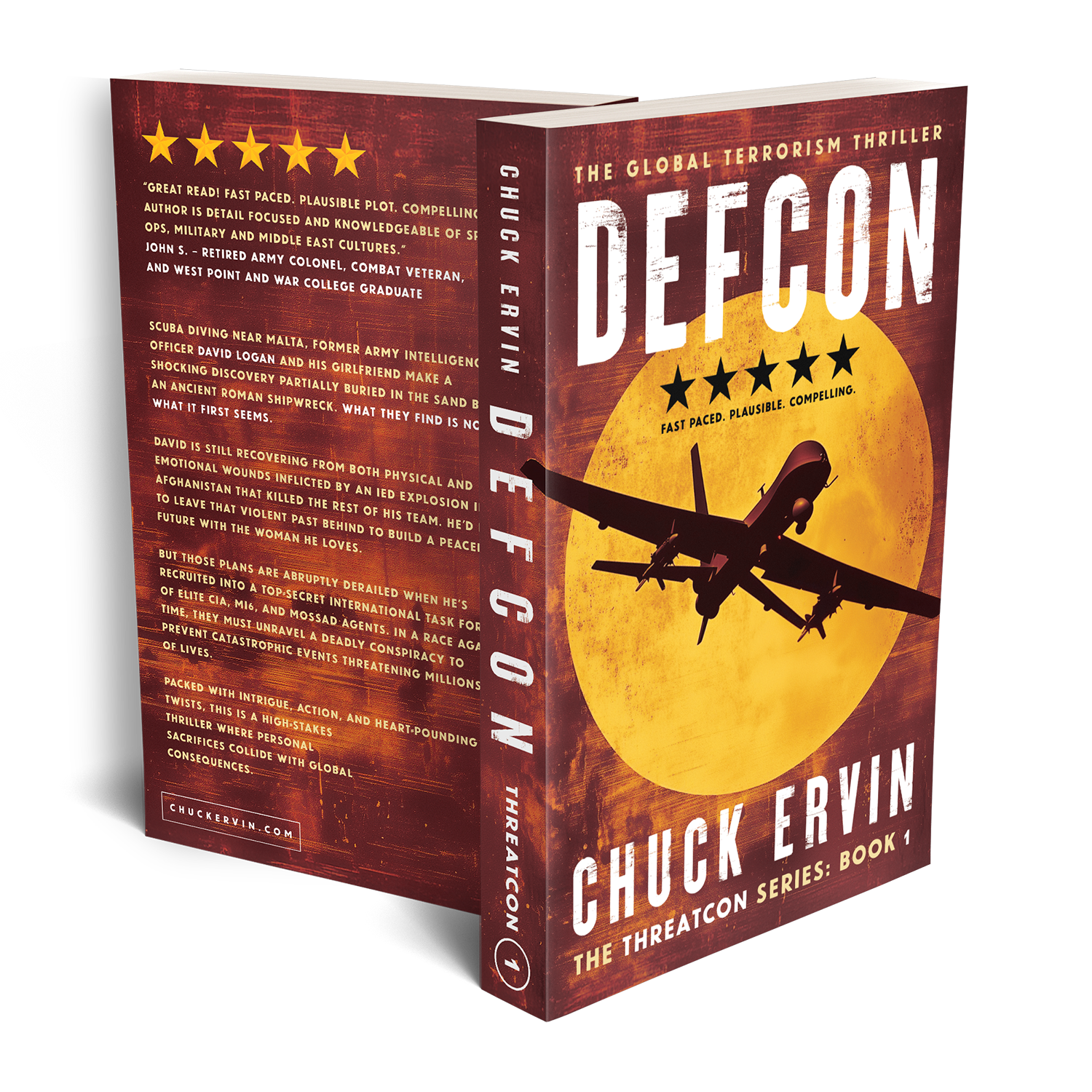 'Threatcon' is a cross-genre military thriller series. The author is Chuck Ervin. All the books are available in paperback, for Kindle® and as Audible audiobooks. Discover more at chuckervin.com