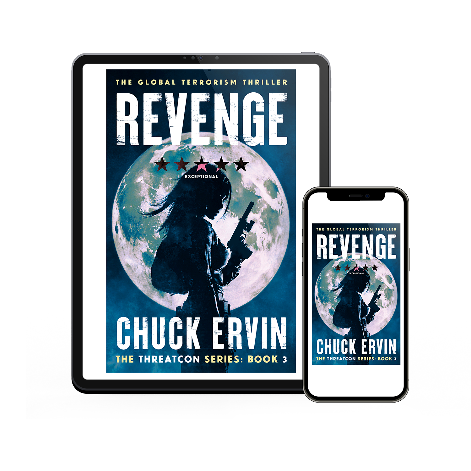 'Threatcon' is a cross-genre military thriller series. The author is Chuck Ervin. All the books are available in paperback, for Kindle® and as Audible audiobooks. Discover more at chuckervin.com
